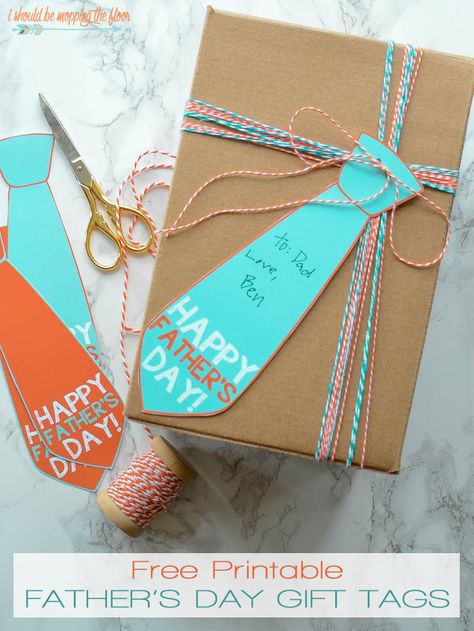 Free Printable Father's Day Gift Tags | Super cute neck tie gift tags...perfect for dear ol' dad! Gift Wrapping Techniques, Free Printable Gifts, Diy Gifts For Him, Birthday Gift Wrapping, Diy For Men, Birthday Crafts, Creative Gift Wrapping, Father's Day Diy, Super Gifts