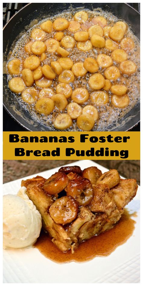 Bread Pudding Banana, Bananas Foster Desserts, Banana Foster Sauce, Bananas Foster Bread Pudding, Banana Foster Bread Pudding, Banana Sauce Recipe, Bananas Foster Bread Pudding Recipe, Bananas Fosters, Banana Bread Pudding Recipe