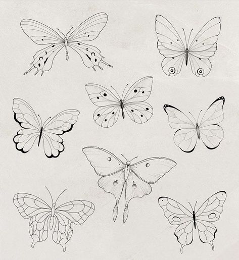 Butterfly Line Drawing, Borboleta Tattoo, Simple Butterfly Tattoo, Butterfly Line Art, Butterfly Tattoo Stencil, Moth Tattoo Design, Unique Butterfly Tattoos, Small Butterfly Tattoo, Moth Tattoo