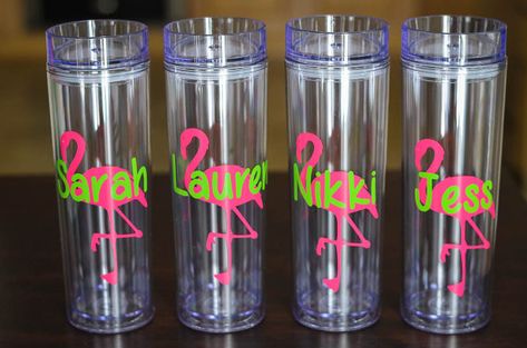 Tumbler Party Favors, Flamingo Tumbler, Birthday Flamingo, Flamingo Cup, Bachelorette Tumblers, Pineapple Tumbler, Flamingo Color, Pink Names, Flamingo Gifts