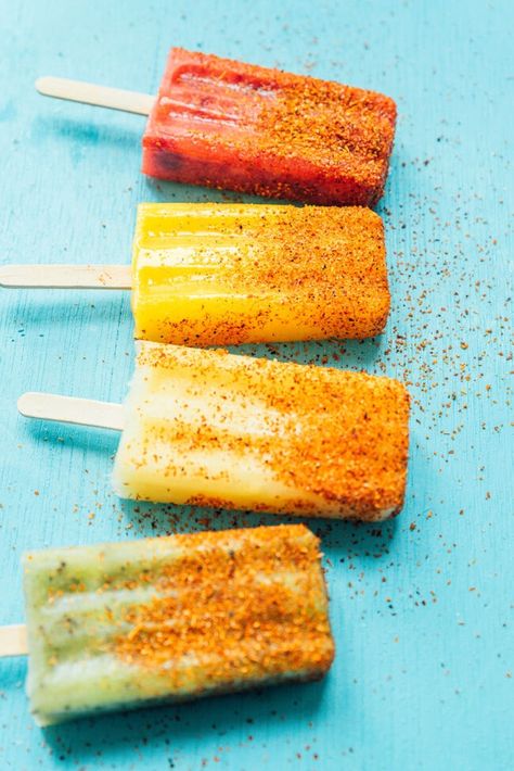 Mexican Paletas Recipe, Paletas Recipe, Mexican Paletas, Paletas Recipes, Mango Chile, Banana Popsicles, Chocolate Popsicles, Mexican Seasoning, Fresh Fruit Juice