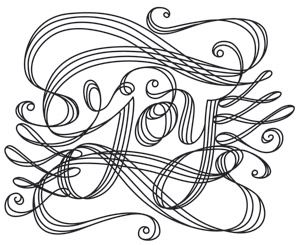 Calligraphic Joy | Urban Threads: Unique and Awesome Embroidery Designs Joy Design, Word Joy, Calligraphy Artwork, Christmas Sentiments, Iron On Embroidery, Quilting Templates, Urban Threads, Framed Embroidery, Embroidery Christmas