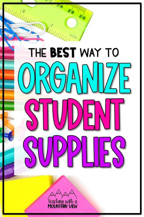 Learn how to organize student supplies on the first day of school and keep them organized all year long too. Organize Student Supplies, How To Store Student Binders In Classroom, Classroom Student Supply Organization, Individual Student Supply Storage, Student Supplies, Organizing Student Supplies, Student Desk Organization Ideas, Student Supply Organization Elementary, School Supplies Organization Classroom