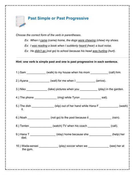 Past Progressive Worksheets, Past Progressive Tense, Past Simple And Past Continuous, Past Progressive, Live Worksheet, Progressive Verbs, Doctor Tattoo, Past Continuous, English Stories For Kids