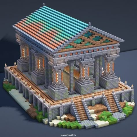 Minecraft Trader House, Minecraft Vault, Minecraft Museum, Description Ideas, Minecraft Castle Designs, Minecraft Steampunk, Minecraft Statues, Minecraft Wall, Rumah Minecraft Sederhana