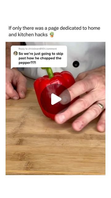 Kitchen | Cleaning | Organization on Instagram: "How to cut a bell pepper 🫑 
-
🎥 - @cheftimclowers 
-
#lifehacks #todayilearned #funfact #learningisfun #mindblown #themoreyouknow #homehacks #kitchenhacks #bellpeppers" Cleaning Organization, Kitchen Cleaning, The More You Know, Bell Pepper, Cleaning Organizing, Clean Kitchen, Kitchen Hacks, Mind Blown, Food Hacks