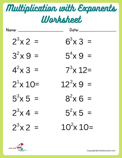 Exponents Worksheet, Exponent Worksheets, Grade 6 Math, Math School, Worksheet For Kids, Grade 9, Grade 6, Math Worksheet, Online Activities