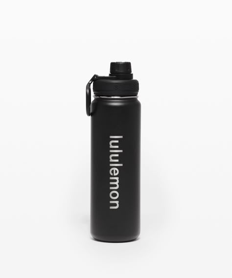 LULULEMON BACK TO LIFE SPORT BOTTLE *24OZ. #lululemon #cloth Lululemon Water Bottle, Cycling Water Bottle, Black Water Bottles, Gym Water Bottle, Trendy Water Bottles, Gym Crop Top, School Bag Essentials, Bath Body Works Candles, Best Water Bottle