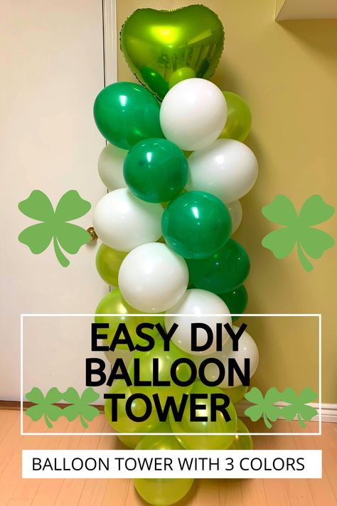 Ballon Column Diy Without Stand, Diy Balloon Column Easy Without Stand, No Helium Balloon Ideas, Balloon Tower Diy How To Make, How To Make A Balloon Tower, Diy Balloon Column Easy, Diy Balloon Column Stand, Balloon Tower Diy, Ballon Tower