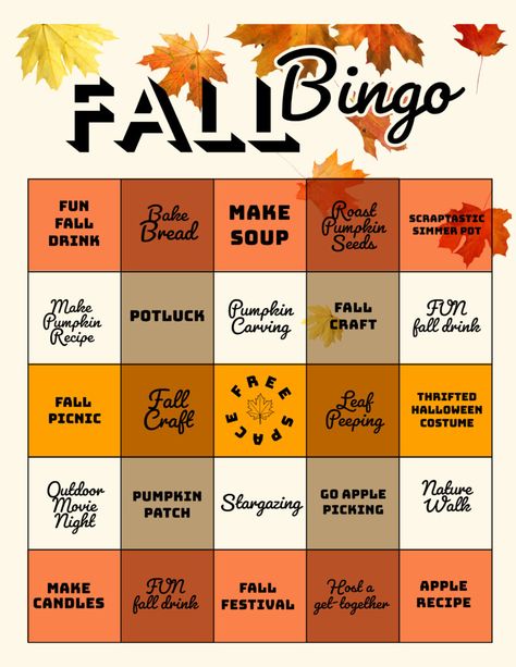 Ultimate Fall Bucket List: Budget Friendly Activities   Printable Bingo Card Fall Bingo Free Printable, Fall Bingo, Fall Drink Recipes, Hosting Ideas, Bingo Sheets, Fall Picnic, Activities Printable, Fall Games, Bingo Cards Printable