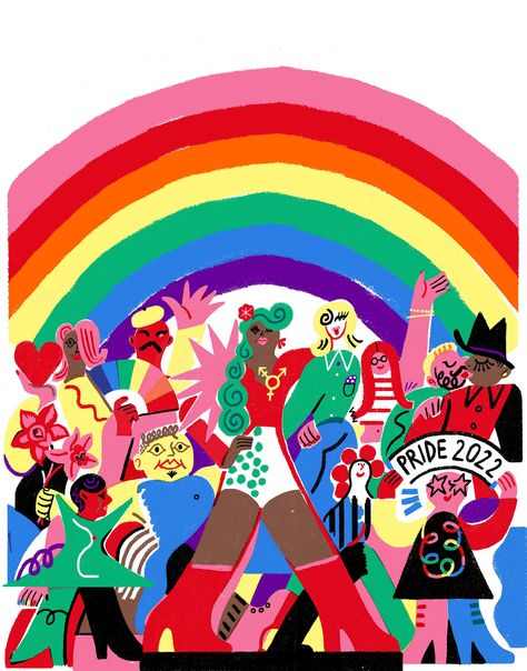 Pride Month 2022, Month Illustration, Graphic Aesthetic, Screen Print Poster, Queer Art, Illustration Style, Human Design, Digital Illustrations, Pride Month