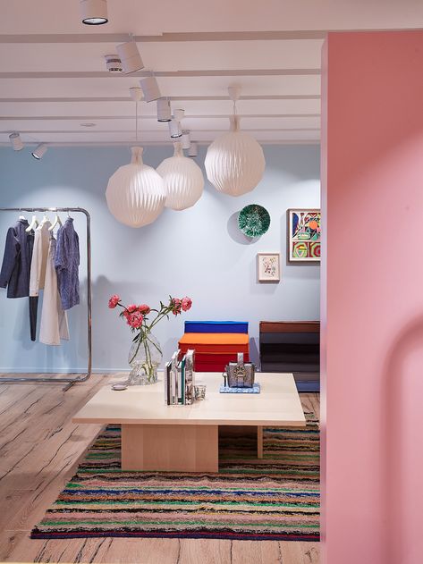 Ganni Beak Street is first UK flagship and resembles a Danish home Large Chest Of Drawers, London Boutique, Red Tiles, Store Interiors, Luxury London, Danish Style, Vogue Living, Commercial Architecture, Retail Space