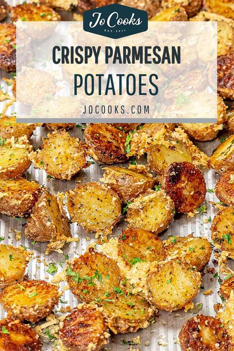 Crispy Parmesan Potatoes: your perfect side dish! Enjoy crunchy, cheesy red potatoes seasoned to perfection. #crispy #parmesan #potatoes #recipe Viral Crispy Parmesan Potatoes, Parmesan Crusted Red Potatoes, Cheesy Red Potatoes, Parm Potatoes, Red Skin Potatoes Recipe, Crispy Parmesan Potatoes, Parmesan Crusted Potatoes, Fried Potatoes Recipe, Cottage Meals