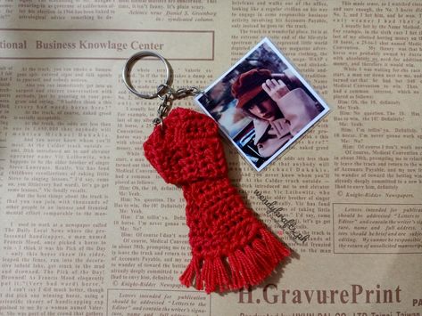 Taylor Swift Crochet Keychain, Taylor Swift Merch, All Too Well, Taylor Swift Red, Red Scarf, Outdoor Decor Backyard, Crochet Keychain, Red Scarves, All Is Well