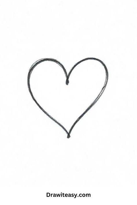 A single-line drawing of a heart shape. Person Drawing Simple, Drawing Ideas With Meaning, Simple Tattoo Ideas With Meaning, Minimalist Heart Tattoo, Tattoo Drawing Ideas, Simple Tattoo Ideas, Tattoo Ideas With Meaning, Aesthetic Tattoos, Heart Tattoos