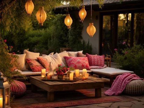 Your Backyard Oasis Awaits: 6 Design Ideas for Outdoor Living - NewsBreak Handmade Wind Chimes, Diwali Decoration Ideas, Balcony Design Ideas, Design On A Budget, Exterior Decoration, Diwali Decoration, Furniture Showroom, Plant Hangers, Outdoor Retreat