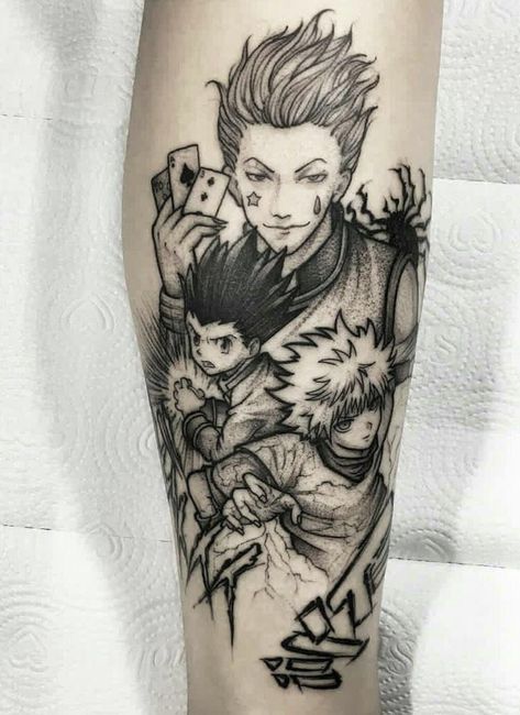 Tattoos Black And White, Michael Tattoo, Hunter Tattoo, Latest Tattoo Design, Manga Tattoo, One Piece Tattoos, Naruto Tattoo, Geek Tattoo, Anime Tattoo