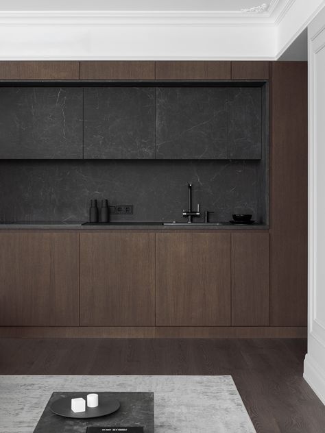 Black And Walnut Kitchen, Dark Wood Floor, Dark Wood Texture, Wood Texture Seamless, Black And Walnut, Colonial Interior, Walnut Kitchen, Minimal Kitchen, Architecture Concept