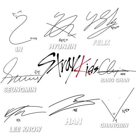 Skz Art Easy, Tattoo Ideas Stray Kids, Straykids Signature, Skz Signatures, Stray Kids Coloring Page, Stray Kids Drawing Easy, Stray Kids Signature, Felix Signature, Stray Kids Pixel Art