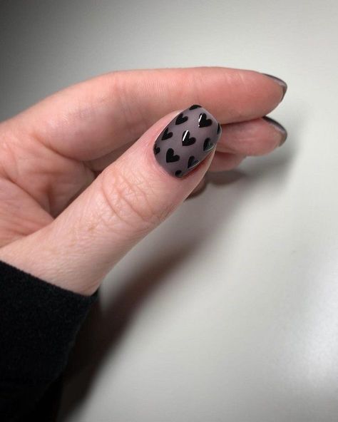 Nail Designs Dots, Goth Valentines Nails, Polka Dot Nail Art, Art Designs Ideas, Dots Nails, Fabulous Nails, Heart Nails, Dream Nails, Funky Nails