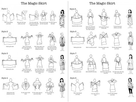 Magic Skirts by Jedzebel Sari Wrap Skirt, Convertible Clothing, Magic Skirt, Sari Skirt, Magic Wrap, Silk Wrap Skirt, Indian Skirt, Skirt And Top Dress, Skirt Tutorial