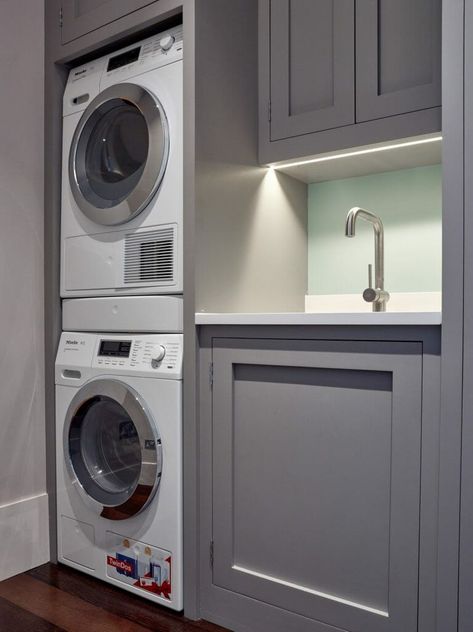 Utility Toilet, Contemporary Laundry, Contemporary Laundry Room, Utility Ideas, Utility Space, Small Utility Room, Utility Room Designs, Stacked Laundry Room, Utility Room Ideas