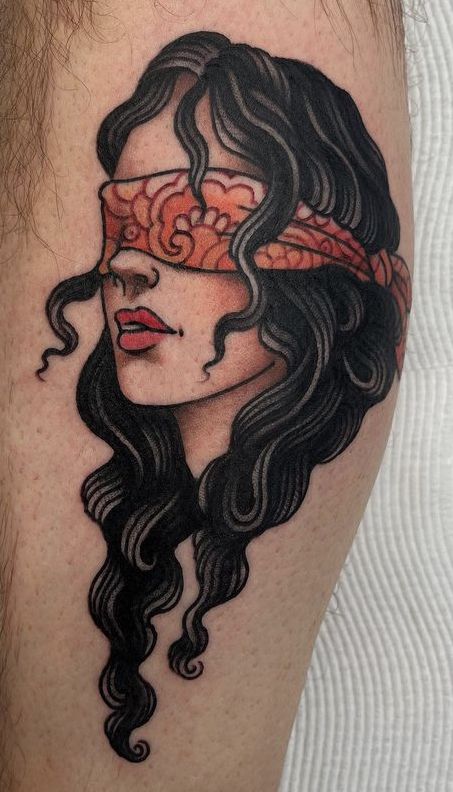 American Traditional Female Face Tattoo, Neo Traditional Woman Face Tattoo, Traditional Face Tattoo Woman, Traditional Woman Portrait Tattoo, Traditional Woman Drawing, Traditional Tattoos Woman Face, Tradition Woman Tattoo, Woman Illustration Tattoo, Pretty Lady Tattoo