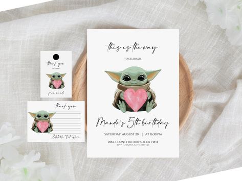 Baby Yoda Birthday Invitations Grogu Birthday Star Wars - Etsy Yoda Birthday Invitations, Grogu Birthday, Baby Yoda Birthday, Yoda Birthday, Birthday Star Wars, Star Wars Birthday Party, Birthday Star, 2nd Birthday Invitations, Wedding Themes Fall