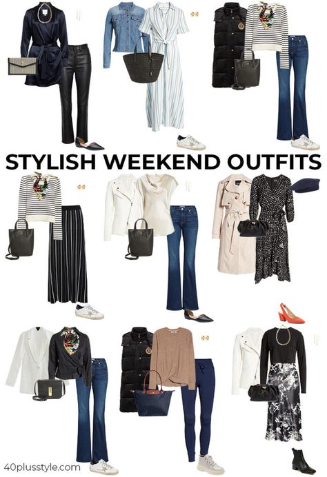 Casual Weekend Outfit Spring, Weekend Trip Outfits, Weekend Capsule Wardrobe, Summer Weekend Outfit, Spring Weekend Outfit, Weekend Getaway Outfits, Casual Oufits, Spring Summer Capsule Wardrobe, Casual Weekend Outfit