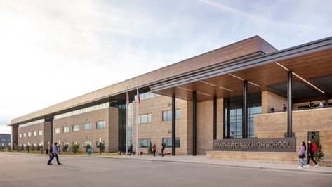 Panther Creek High School - Education Snapshots Big High School Exterior, American High School Building, Dunbar High School, School Campus Architecture, Huge School Campus, Public High School Building, School Entrance, High School Education, School Campus