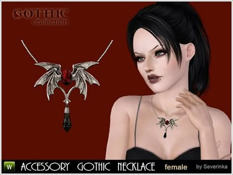 Severinka_'s Gothic necklace 'Seraphim' Sims Reference, 4 Witches, Sims 4 Cc Goth, Sims Accessories, Los Sims 4 Mods, Cc Packs, Sims 4 Piercings, Sims 3 Cc Finds, Sims 3 Mods