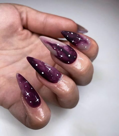 Smokey Nails, Witch Nails, Witchy Nails, November Nails, Gothic Nails, Goth Nails, Cat Eye Nails, Simple Nail, Simple Nail Designs