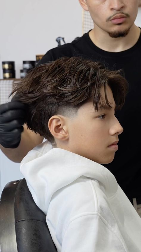 Fernando Montano | Try a blow out taper😮‍💨 #torontobarber #haircut #taperfade #taper #straighthair #barber | Instagram Middle Part Haircut Straight Hair, Middle Part Haircut Short, Men’s Hairstyles Short Length Straight, Mid Part Low Taper, Blowout Taper Men Middle Part, High Taper Blowout, Mid Fade Middle Part, Low Taper Fade Haircut Middle Part, Textured Fringe With Low Taper