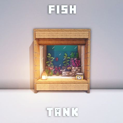 Mincraft Idea Fish Tank, Fishtank Ideas Minecraft, Fish Store Minecraft, Minecraft Fish Tank Ideas, Fish Tank Minecraft, Minecraft Fish Tank, Minecraft Blueprint, Minecraft Aquarium, Mobs Minecraft