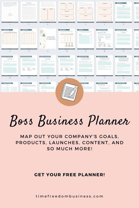 Download this free printable business planner and use the template to map out your company's marketing strategy including goals, products, launches, content, and more. Turn your vision board inspiration into a actionable business plan and boost your productivity with this aesthetic planner. Business Planner Printables, 5am Club, Bookkeeping Business, Startup Business Plan, Business Checklist, Small Business Organization, Small Business Plan, Business Basics, Small Business Planner