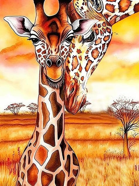 Amazon.com: VAIIEYO Diamond Painting Kits for Adults Giraffe, Diamond Art Animal, Paint by Numbers Oil Painting Full Drill Round Rhinestone Craft Canvas for Home Wall Decor 12x16 inch Giraffe Family, Afrikaanse Kunst, Baby Painting, Diamond Mosaic, Baby Giraffe, Crystal Art, Giraffes, 5d Diamond Painting, Paint Kit