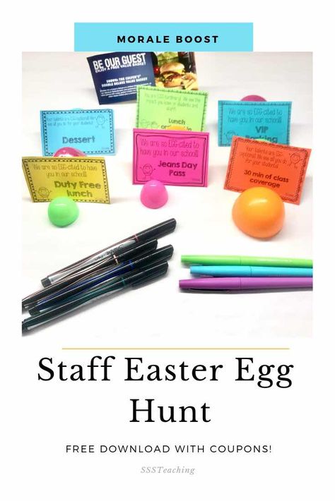 Staff Easter Egg Hunt, Boost Teacher Morale, Staff Morale Booster, Morale Ideas, Teacher Morale, Easter School, Morale Boosters, Staff Morale, Firefighter Quotes