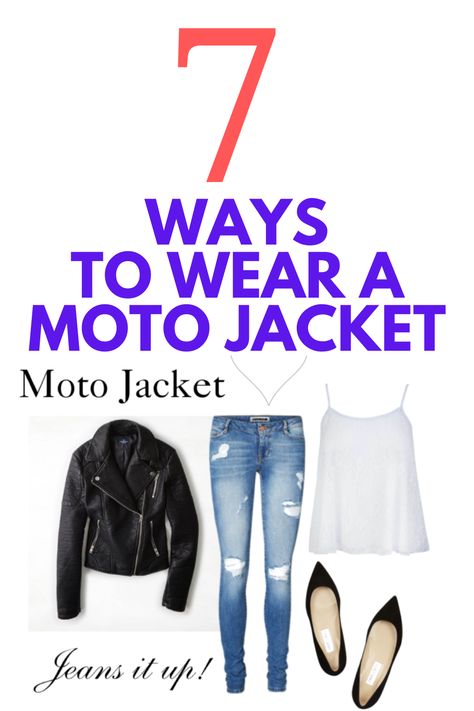 7 Ways to Wear a Moto Jacket - Looking to style a moto jacket? Here are 7 ways to style a moto jacket for the fall months ahead. Fashion advice and fashion tips for women. Jeans And Biker Jacket Outfit, How To Style A Motorcycle Jacket, Style Black Moto Jacket, How To Style A Biker Jacket, Black Moto Jacket Outfit 2023, Styling A Moto Jacket, Styling Moto Jacket, Black Leather Moto Jacket Outfit, Moto Jacket Outfit 2023