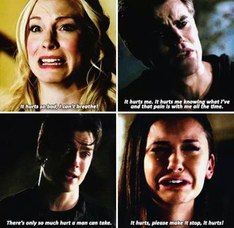 Caroline, Stefan, Damon and Elena | "Just turn it off" Switch Off Quotes, Humanity Switch Vampire Diaries, Humanity Switch Off, Humanity Switch, Off Quotes, Vampire Diaries Season 5, Turn It Off, Best Tv Series Ever, Vampire Diaries Quotes