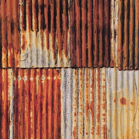 Oranges & Lemons Close up of colourful corrugated iron on a Hampshire shed in May 2014. Corrugated Iron, House Cladding, Texture Inspiration, Corrugated Metal, Rusty Metal, Train Layouts, Iron Wall, Model Making, Model Railroad