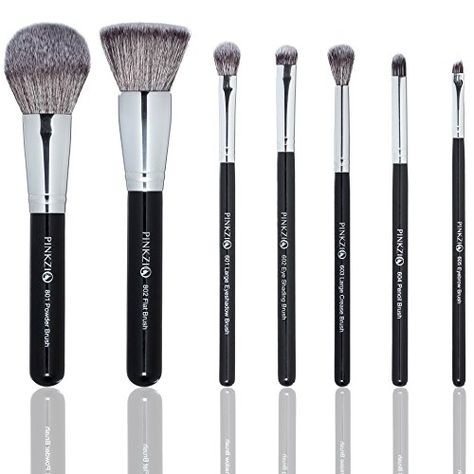 Best Makeup Brush Set | Pinkzio Makeup Brush Set  7 Piece Professional Set For Face  Eyes Incredible Luxurious Soft Makeup Best For Blend Buff And Contour Synthetic Fibre For Face and Horse Hair For Eyes Ideal Gift ** Visit the image link more details. Note:It is Affiliate Link to Amazon. #likeme Bronzer Application, Makeup Brush Set Best, Best Makeup Brushes, Makeup Brush Kit, Face Products, Types Of Makeup, Brush Sets, Face Makeup Brush, Soft Makeup