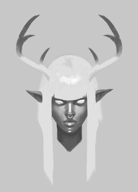 Tiefling With Antlers, Tiefling Antlers, Oc With Antlers, Antler Tiefling, Tiefling Rouge, Scar Reference, Dnd Lore, Vtuber Inspiration, Antlers Drawing