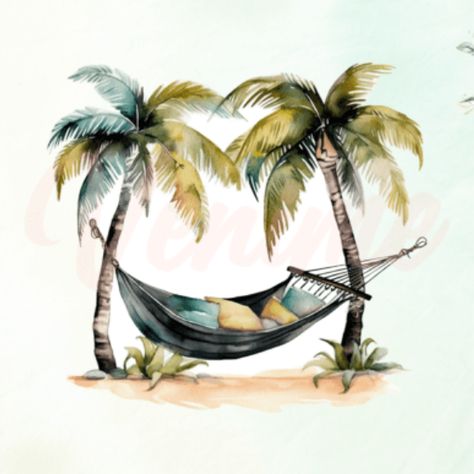 Watercolor Beach Hammock Clipart Hammock Drawing, Hammock Beach, Dragonfly Painting, Beach Hammock, Watercolor Beach, Beach Watercolor, Hammock, Creative Fabrica, Linux