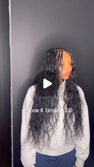 CREATOR OF THE GIA BRAID/ LOC COMBO on Instagram: "Zoe K braids 3.0 + extra row on my Virgo queen today 🖤♍️ Can we all agree that Virgos are the best sign?😆 Super lightweight, versatile knotless braids with human hair throughout the style/ends! • • • #themulook #neatbraids #neatbraider #nychairstylist #nycbraids #nycbraider #neatlocs #jetblackbraids #zoekravitz #zoekravitzbraids #nychairstylist #happyclient #goddessbraids #goddesslocs #goddesslocsnyc #nycbraids #humanhairbraids #goddessbraidsatl #mediumknotlessbraids #traveling #zoekravitzbraidsnyc #goddessbraidnyc #queensbraider #queenshairstylist #miamibraider #miamihairstylist #goddessbraids #goddess #labraider" Knotless With Human Hair Ends, Knotless Braids With Human Hair Ends, Knotless Braids With Human Hair, Zoe Kravitz Braids, Braids With Human Hair, Virgo Queen, Goddess Braids Hairstyles, Goddess Locs, Braids With Weave