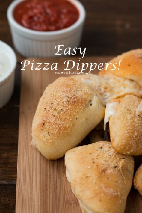 the kids loved these buttery, cheesy pizza dippers, but I secretly did too! ohsweetbasil.com Pizza Dippers, Cheesy Baked Spaghetti, Pillsbury Pizza, Oh Sweet Basil, Cheesy Pizza, Crescent Roll Recipes, Sweet Basil, Easy Pizza, Finger Food Appetizers