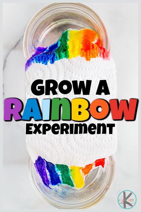 Grow A Rainbow, Pop Rocks Experiment, Hibernation Preschool Activities, Spring Science Experiments, Spring Science Activities, Kindergarten Science Experiments, Rainbow Activity, Water Science Experiments, Rainbow Experiment