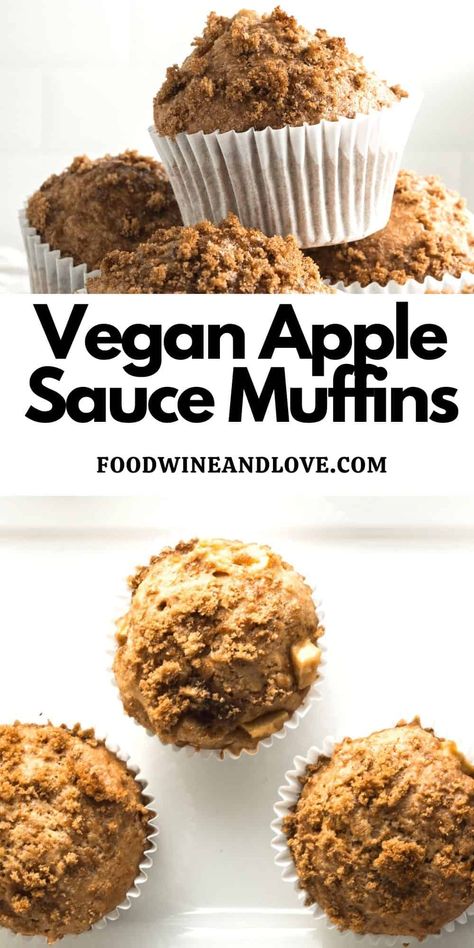 Vegan Applesauce Muffins, a delicious low fat recipe for muffins made without adding dairy or fat ingredients. Vegan Applesauce Muffins, Recipe For Muffins, Vegan Applesauce, Banana Applesauce Muffins, Vegan Breakfast Muffins, Low Fat Muffins, Sweet Potato Muffin Recipe, Fall Muffins, Low Fat Desserts