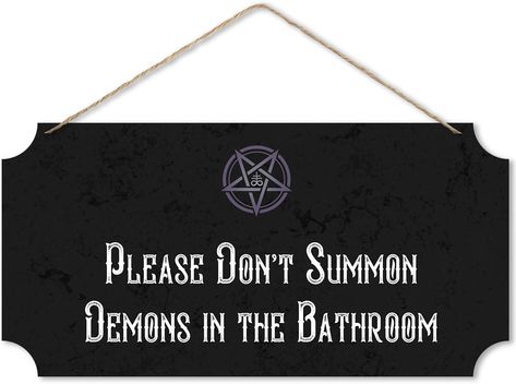 12 x 6, Witchy bathroom decor, Gothic Bathroom Decor Wall Art, Funny Bathroom sign Witchy Bathroom Decor, Funny Bathroom Signs Printable, Demon Summoning, Witchy Bathroom, Gothic Whimsy, Gothic Bathroom Decor, Gothic Bathroom, Bathroom Decor Wall Art, Bathroom Decor Wall