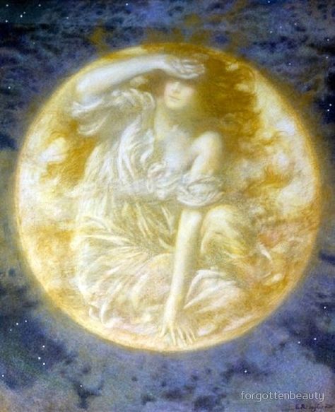 Edward Robert Hughes, Robert Hughes, On The Moon, The Wind, The Moon, A Woman, Moon, Hair, Art