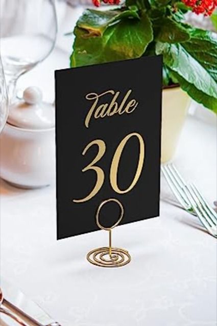 Black And Gold Table Numbers, Numbers For Tables, Black Table Numbers, Restaurant Table Numbers, Gold Table Numbers, Table Restaurant, Table Name Cards, Wedding Wonderland, Wedding Numbers